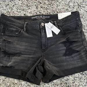 American Eagle Outfitters Faded Black low rise Denim Shorts